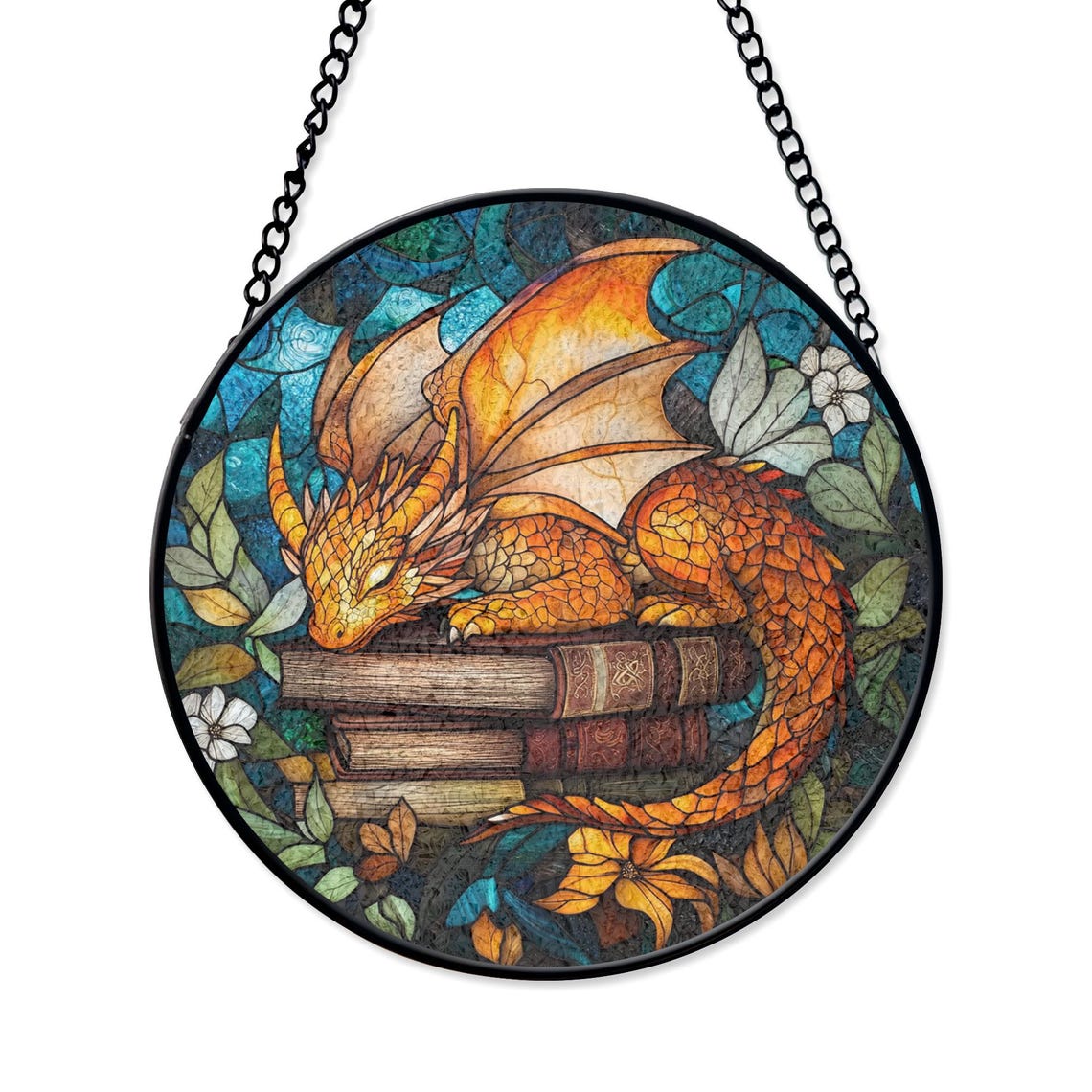 Sleeping Dragon Stained Glass Suncatcher