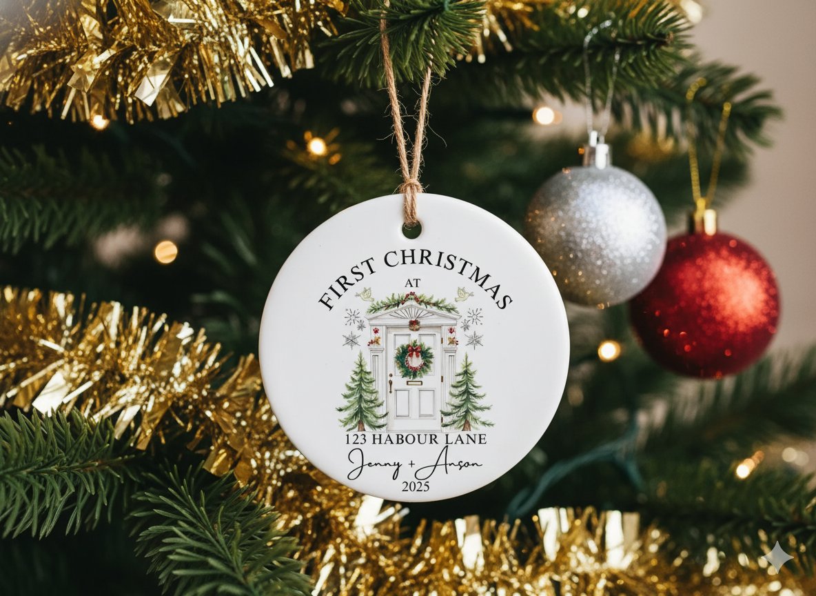 Personalized First Christmas Married Ornament 2025 - 4