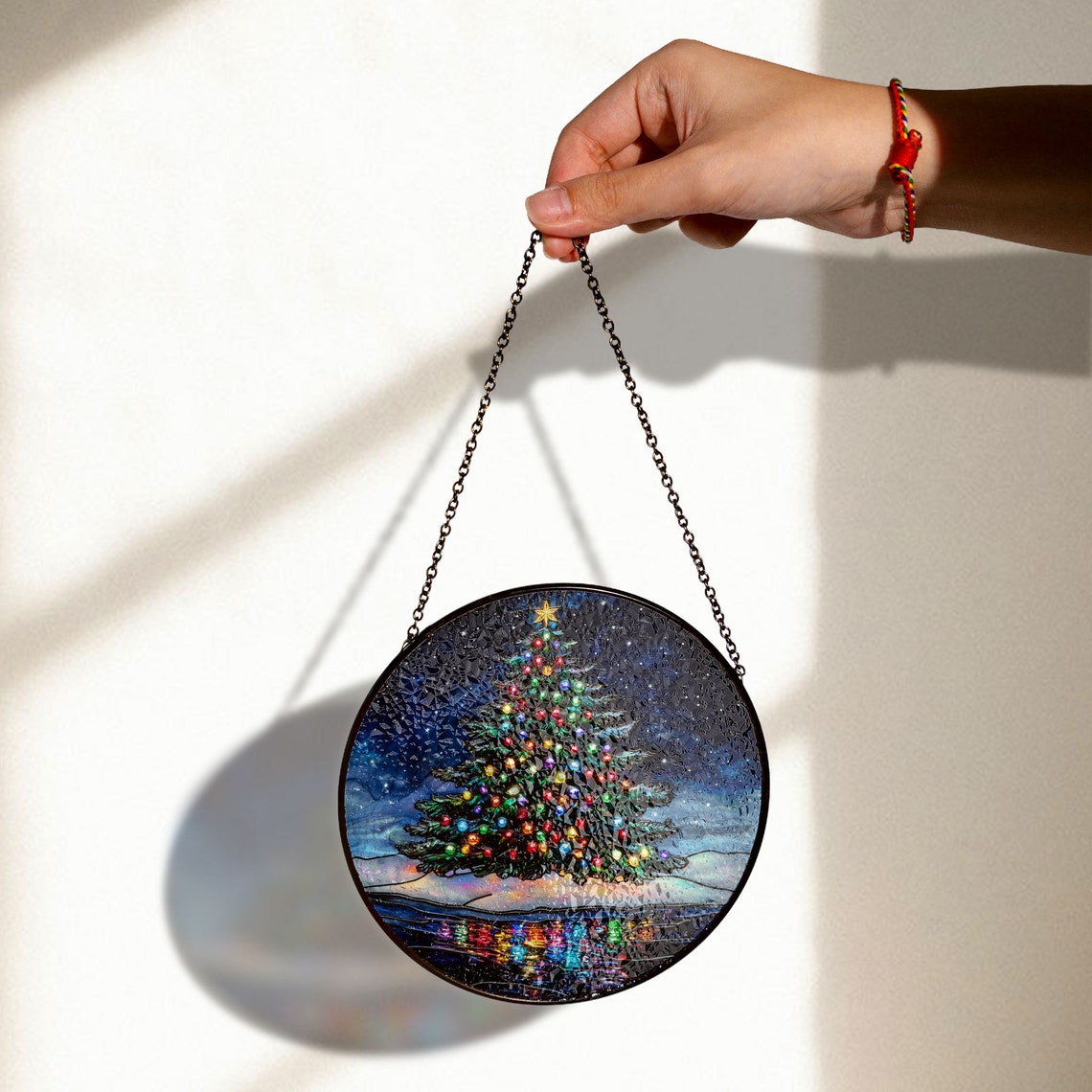 Christmas Tree Stained Glass Suncatcher