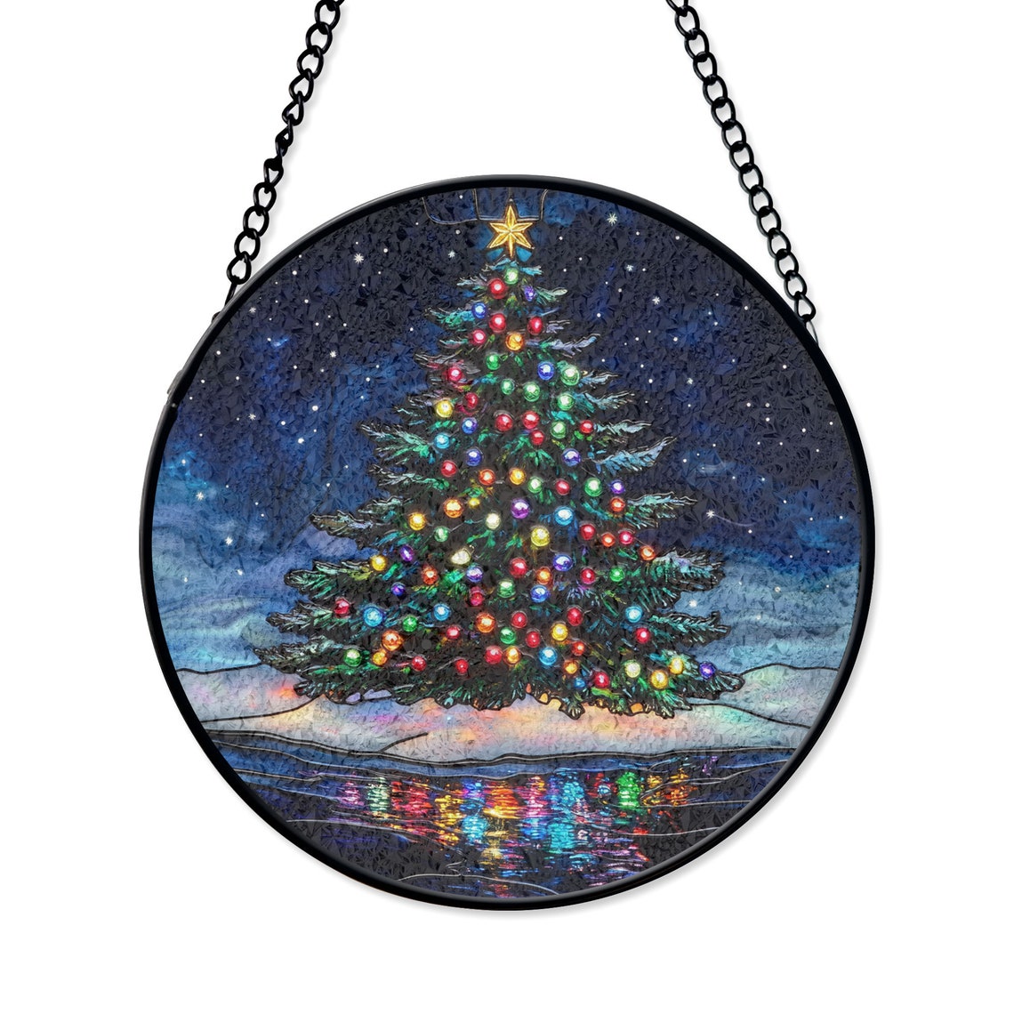 Christmas Tree Stained Glass Suncatcher