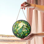Praying Mantis Stained Glass Suncatcher – Nature-Inspired Insect Window Art