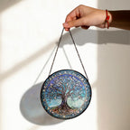 Tree of Life Stained Glass Window Hanging – Elegant Nature-Inspired Art