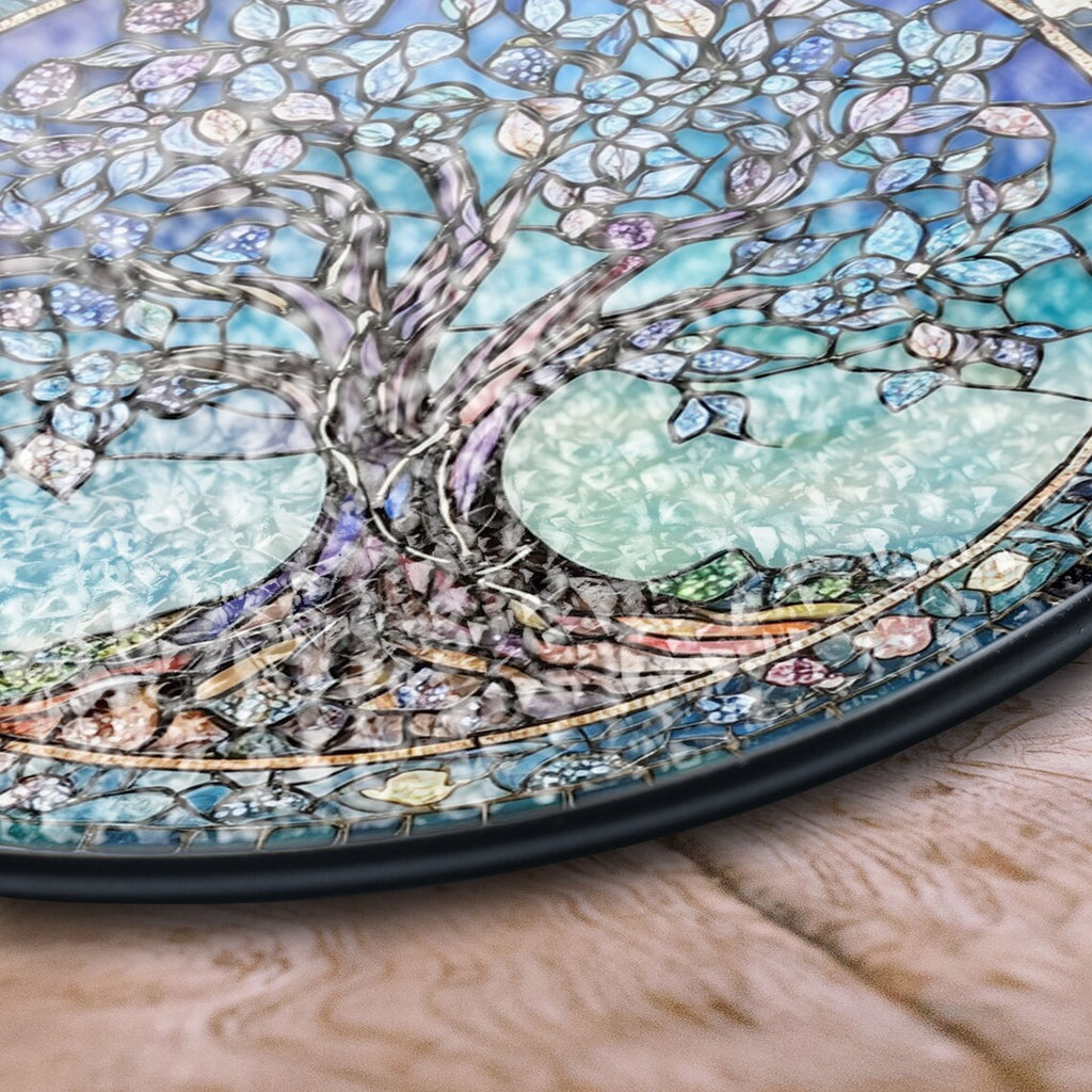 Tree of Life Stained Glass Window Hanging – Elegant Nature-Inspired Art