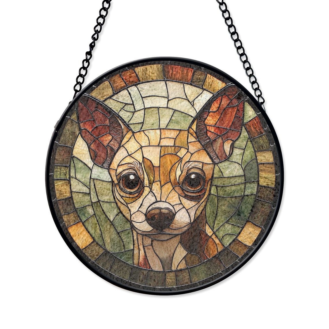 Chihuahua Stained Glass Suncatcher – Dog Lover Decor