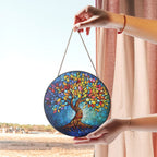 Tree of Life Stained Glass Suncatcher – Colorful Nature-Inspired Window Decor