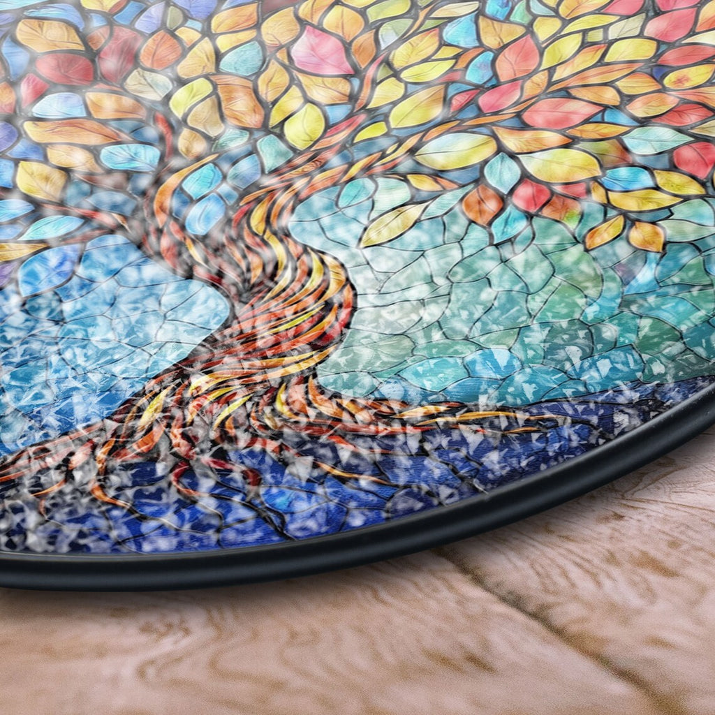 Tree of Life Stained Glass Suncatcher – Colorful Nature-Inspired Window Decor