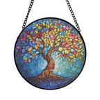 Tree of Life Stained Glass Suncatcher – Colorful Nature-Inspired Window Decor