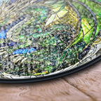 Emerald Dragon Stained Glass Window Panel