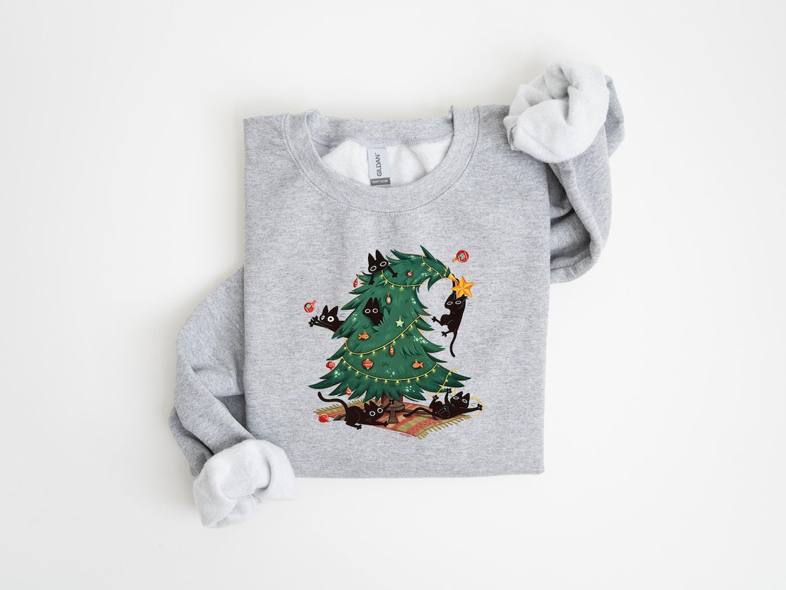 Funny Christmas Cat Sweatshirt “ Happy Cat Year - 2