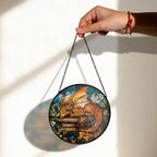 Sleeping Dragon Stained Glass Suncatcher