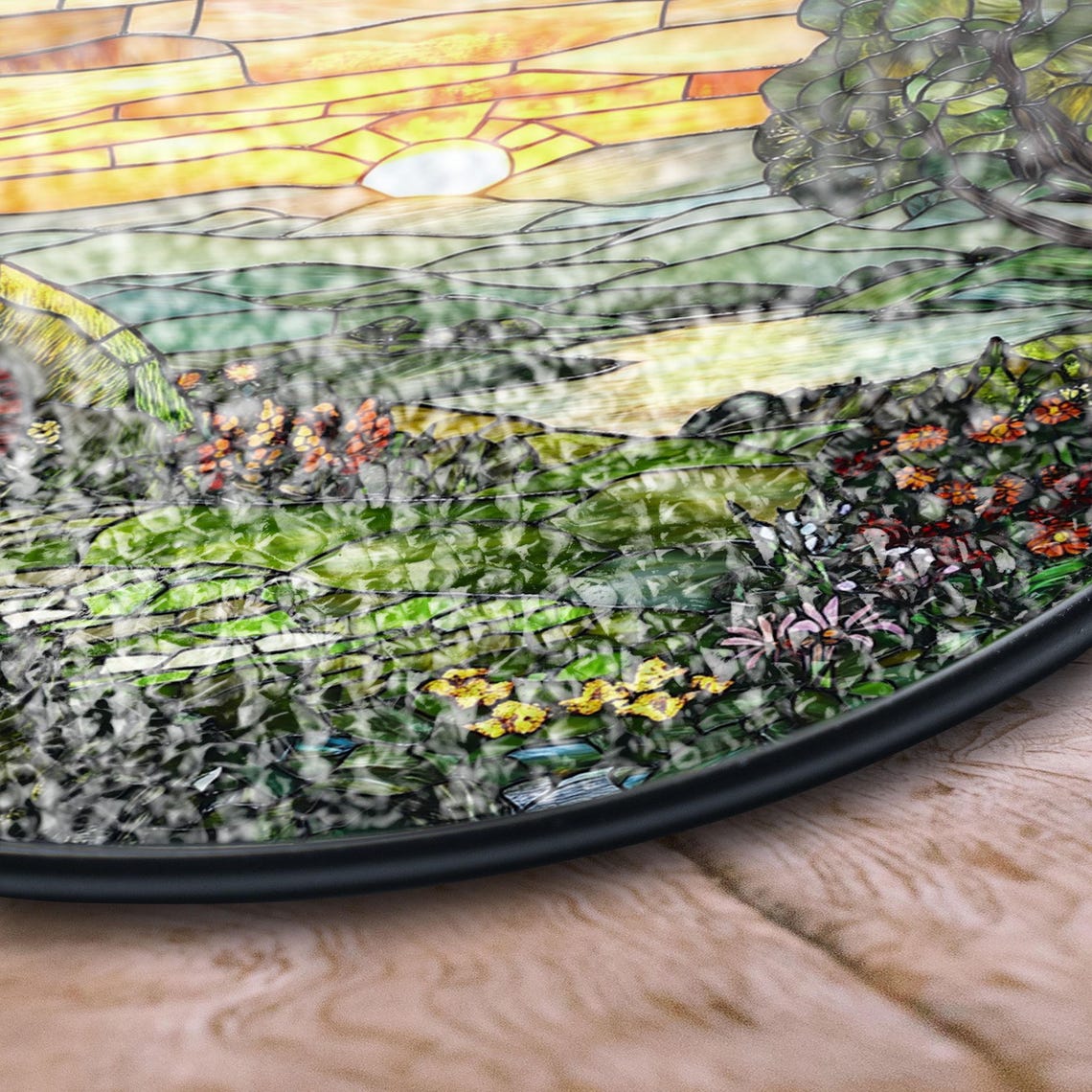 Hobbit House Stained Glass Suncatcher – Whimsical Shire-Inspired Window Decor