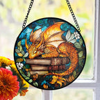 Sleeping Dragon Stained Glass Suncatcher