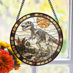 Dinosaur Skeleton Stained Glass Suncatcher