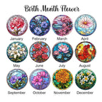 Personalized Birth Month Flower Stained Glass Suncatcher - 5