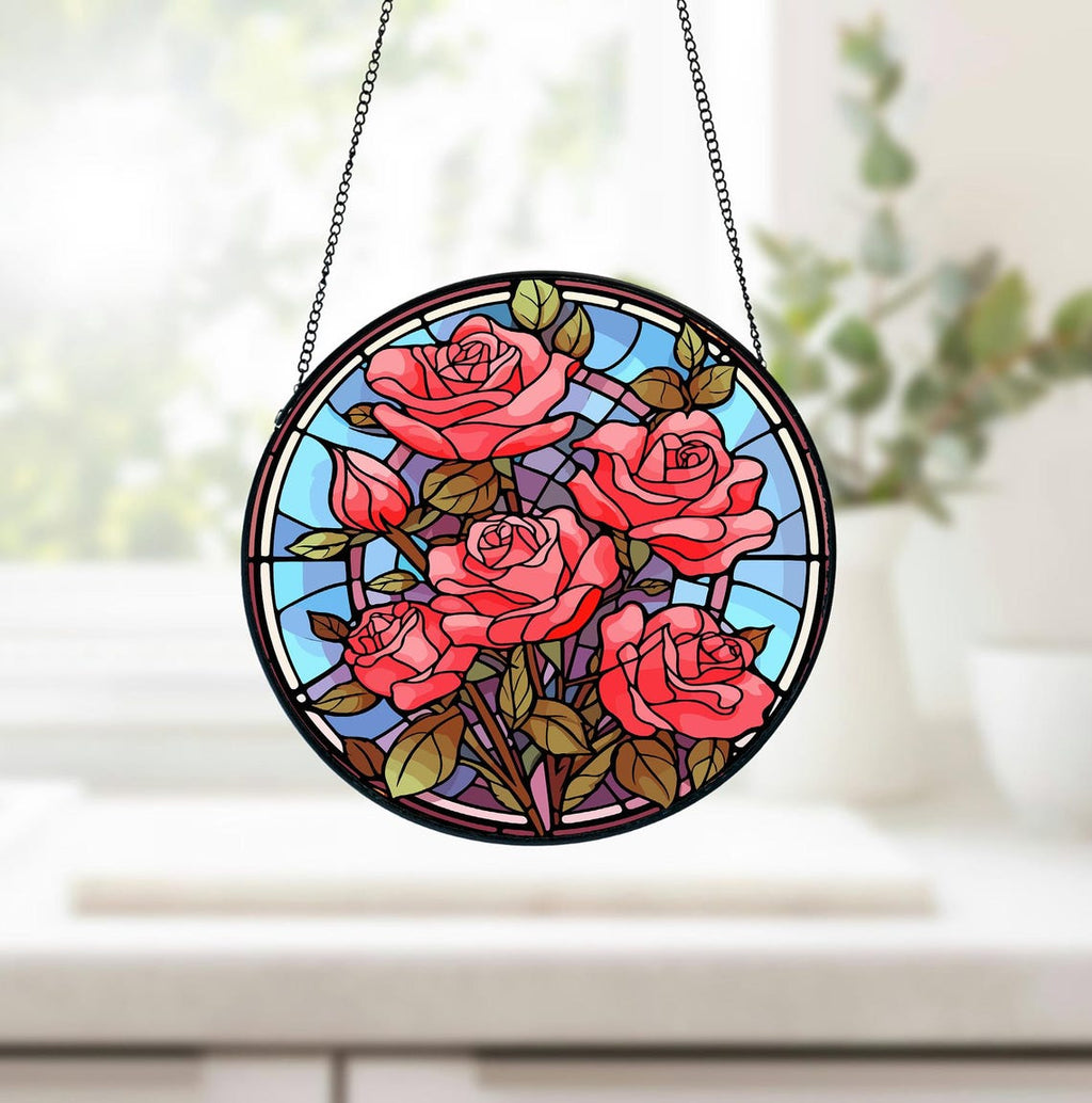 Personalized Birth Month Flower Stained Glass Suncatcher - 2