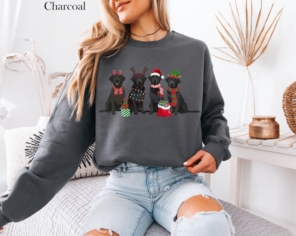 Christmas Black Lab Dog Mom Sweatshirt - 3