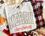 Merry Christmas Varsity Leopard Sweatshirt - 1