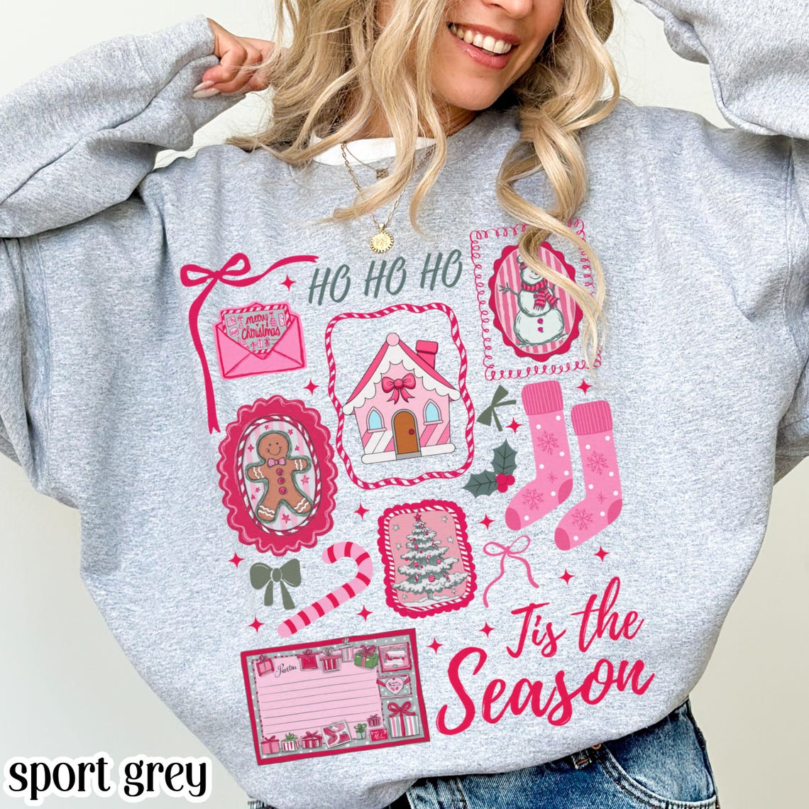 Pink Tis the Season� Christmas Sweatshirt - 1