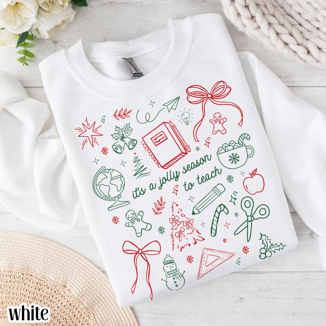Teacher Christmas Sweatshirt “ Preschool to 1st Grade - 4