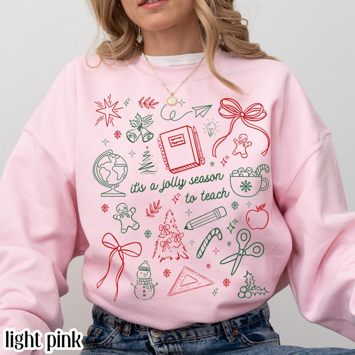 Teacher Christmas Sweatshirt “ Preschool to 1st Grade - 3