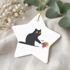 Grumpy Black Cat Anti-MAGA Ornament