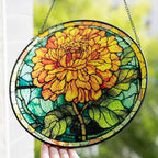 Personalized Birth Month Flower Stained Glass Suncatcher - 3
