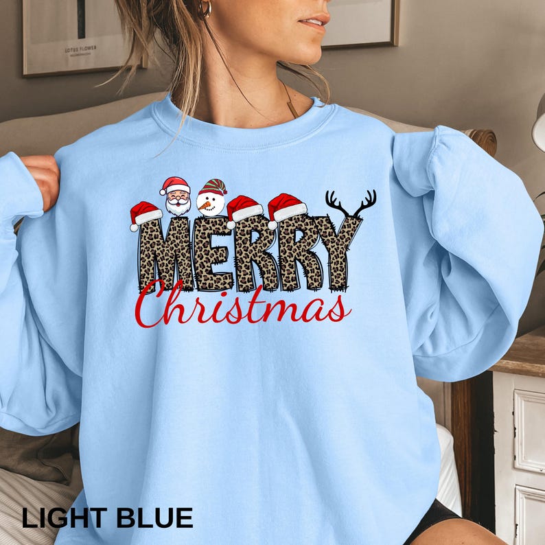 Leopard Print Merry Christmas Sweatshirt - 3