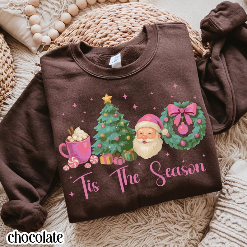 Pink Santa ™Tis the Season Sweatshirt - 1