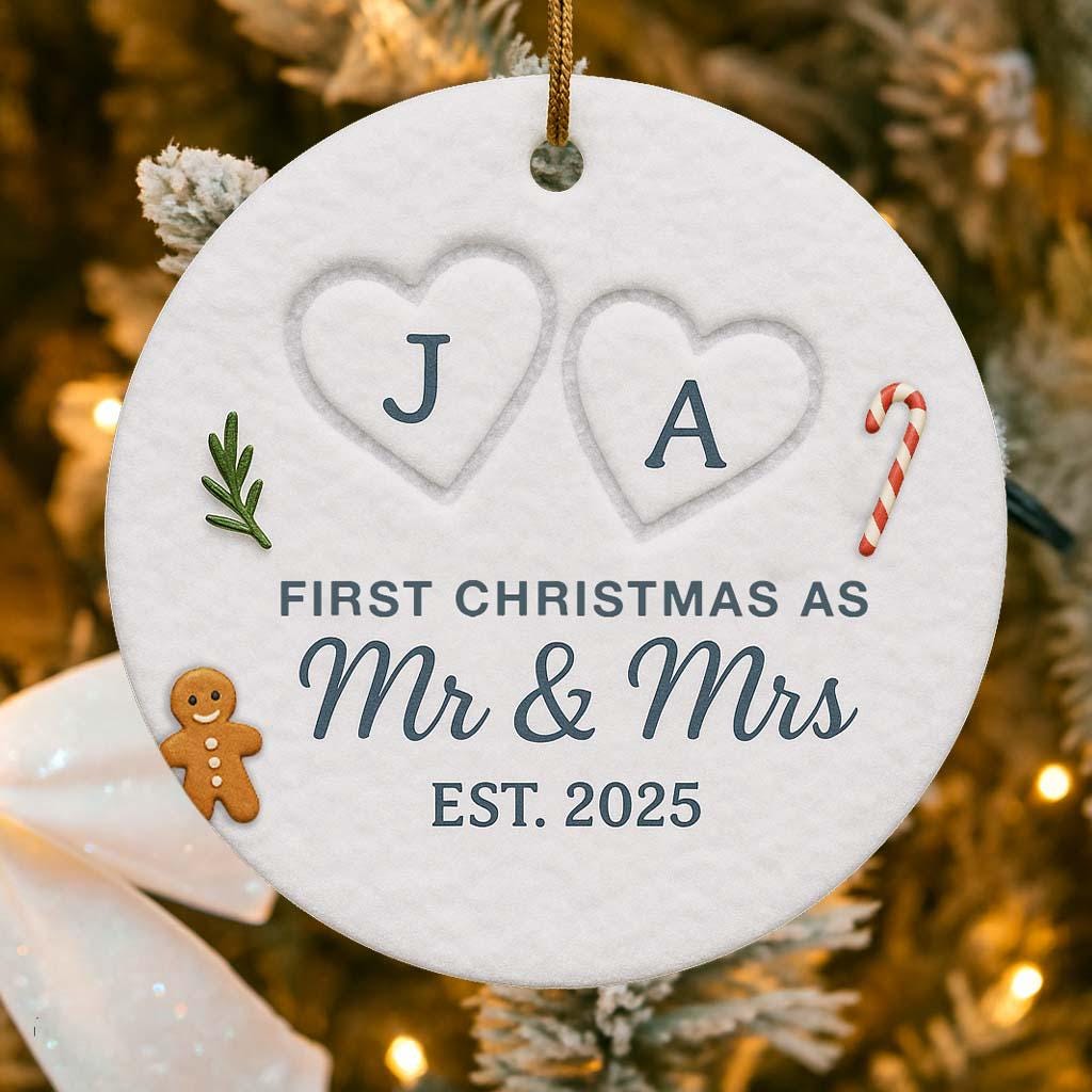 Our First Christmas Married Ornament – Personalized - 1