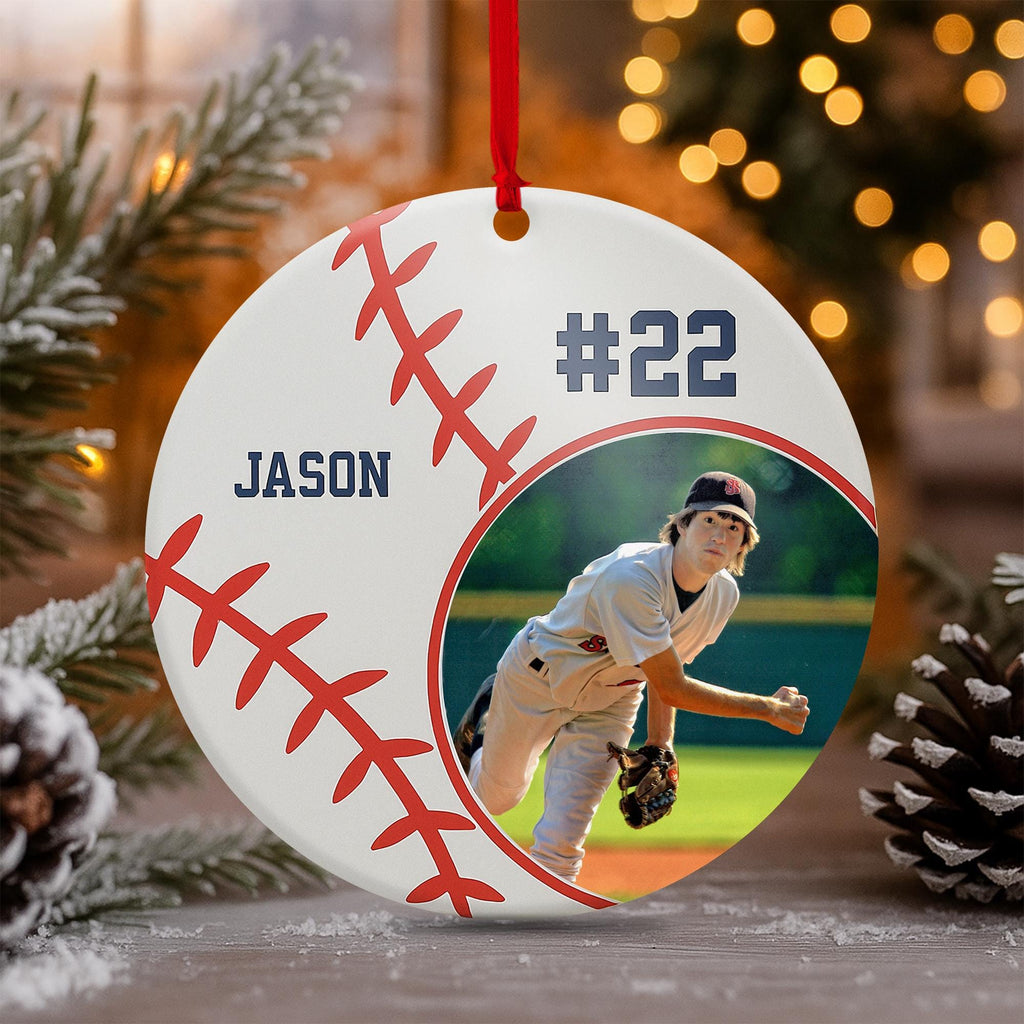 Baseball Photo Ornament 2025 – Custom Player - 1