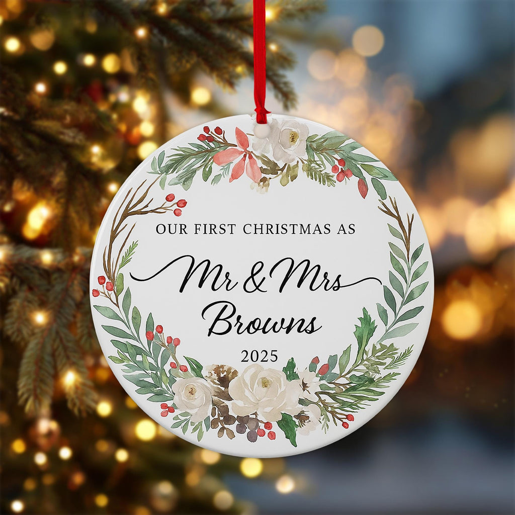 Our First Christmas as Mr & Mrs Ornament 2025 - 1