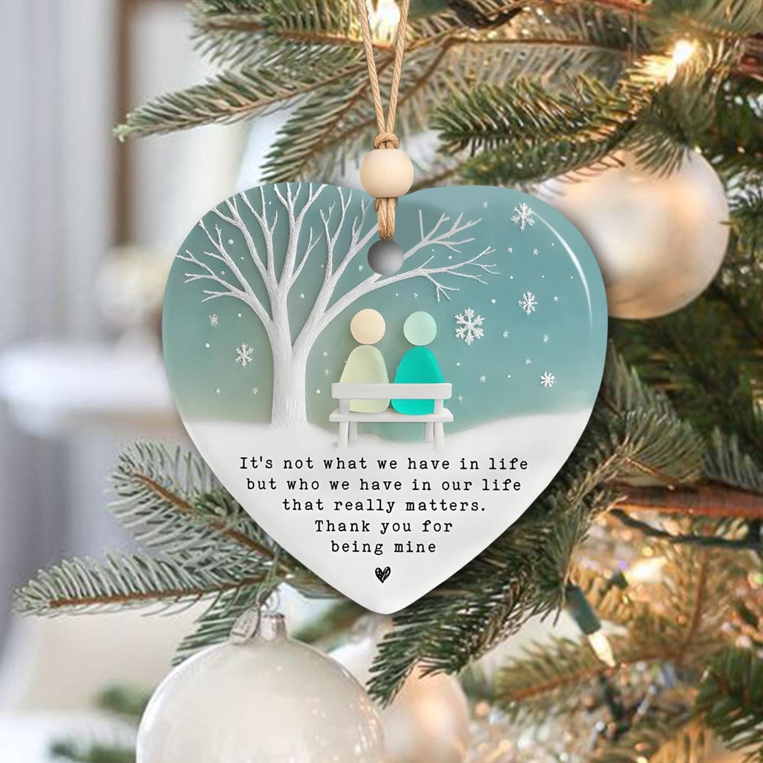 Sea Glass Couple Heart Ornament 2025 - 1