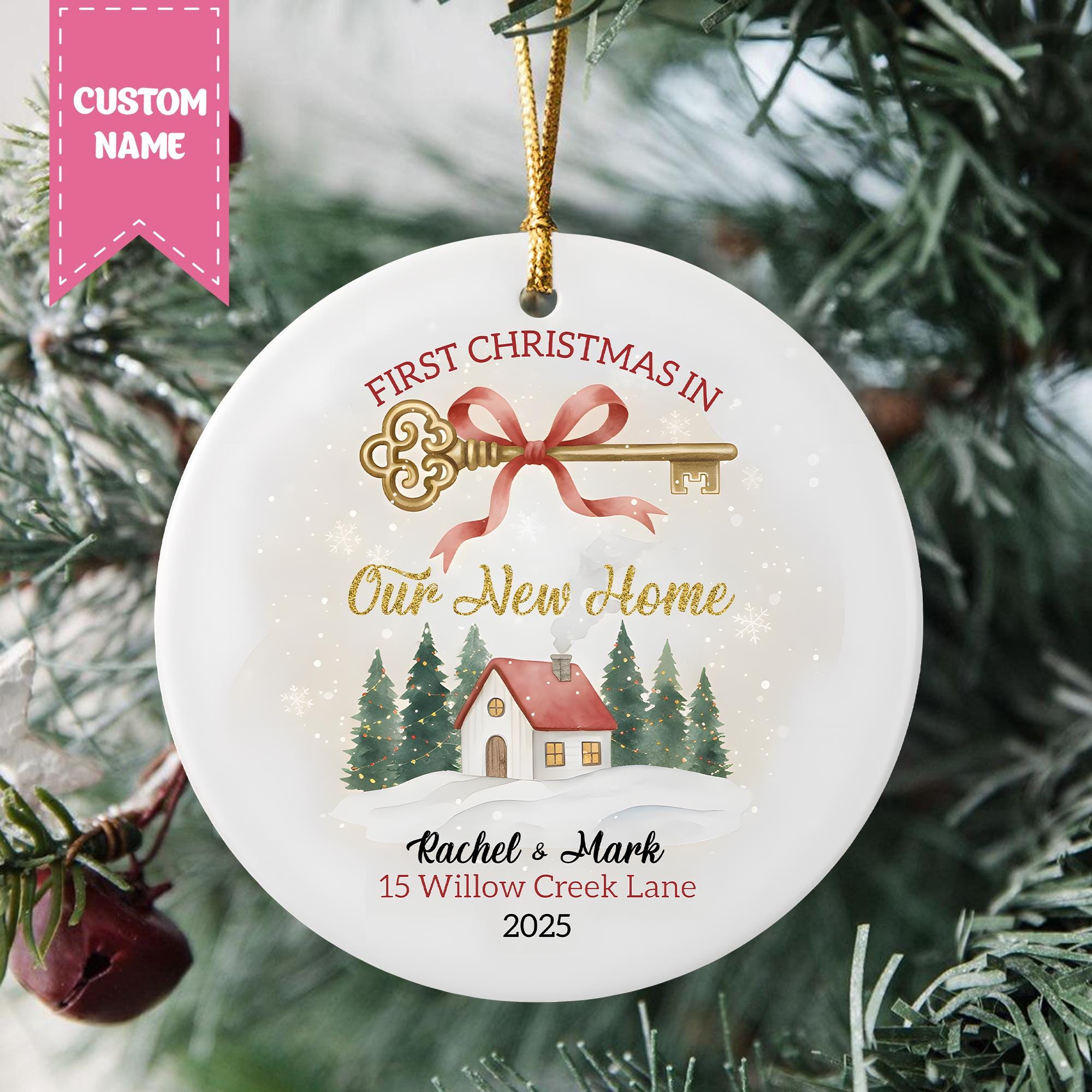 Personalized New Home Address Ornament 2025 - 1