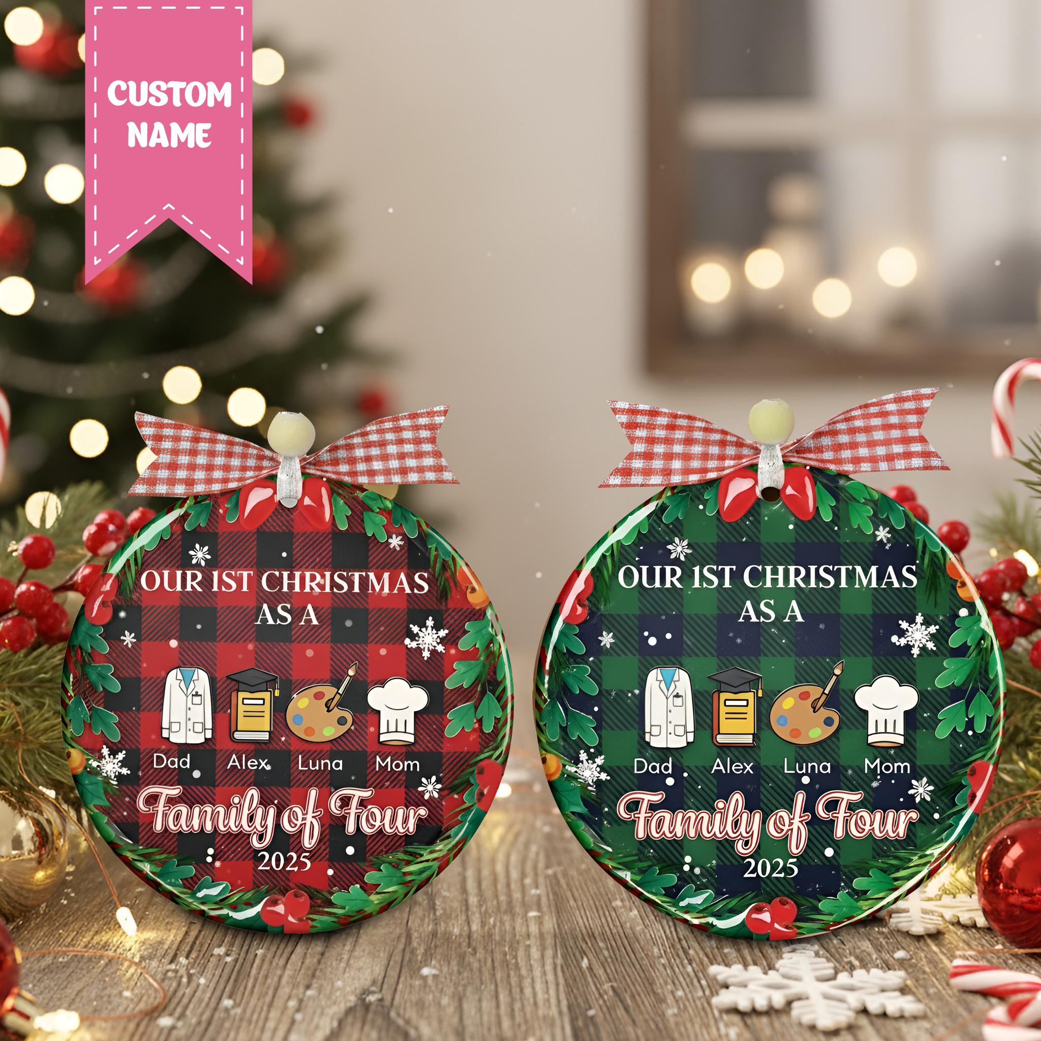 Personalized Family Jobs Christmas Ornament 2025 - 1
