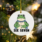 Six Seven Frog Ceramic Ornament - 1