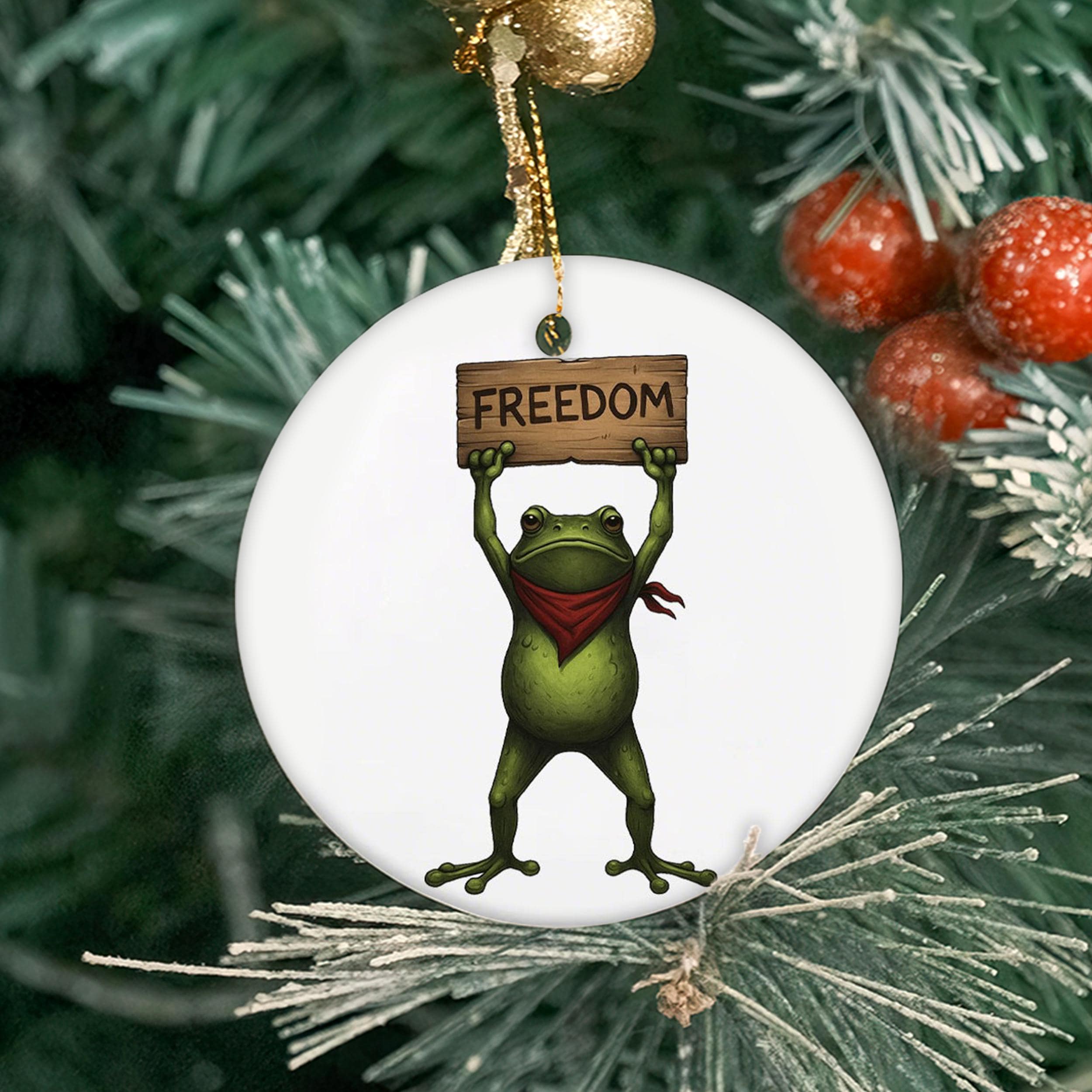 Freedom Frog Ceramic Ornament 2025 - 1