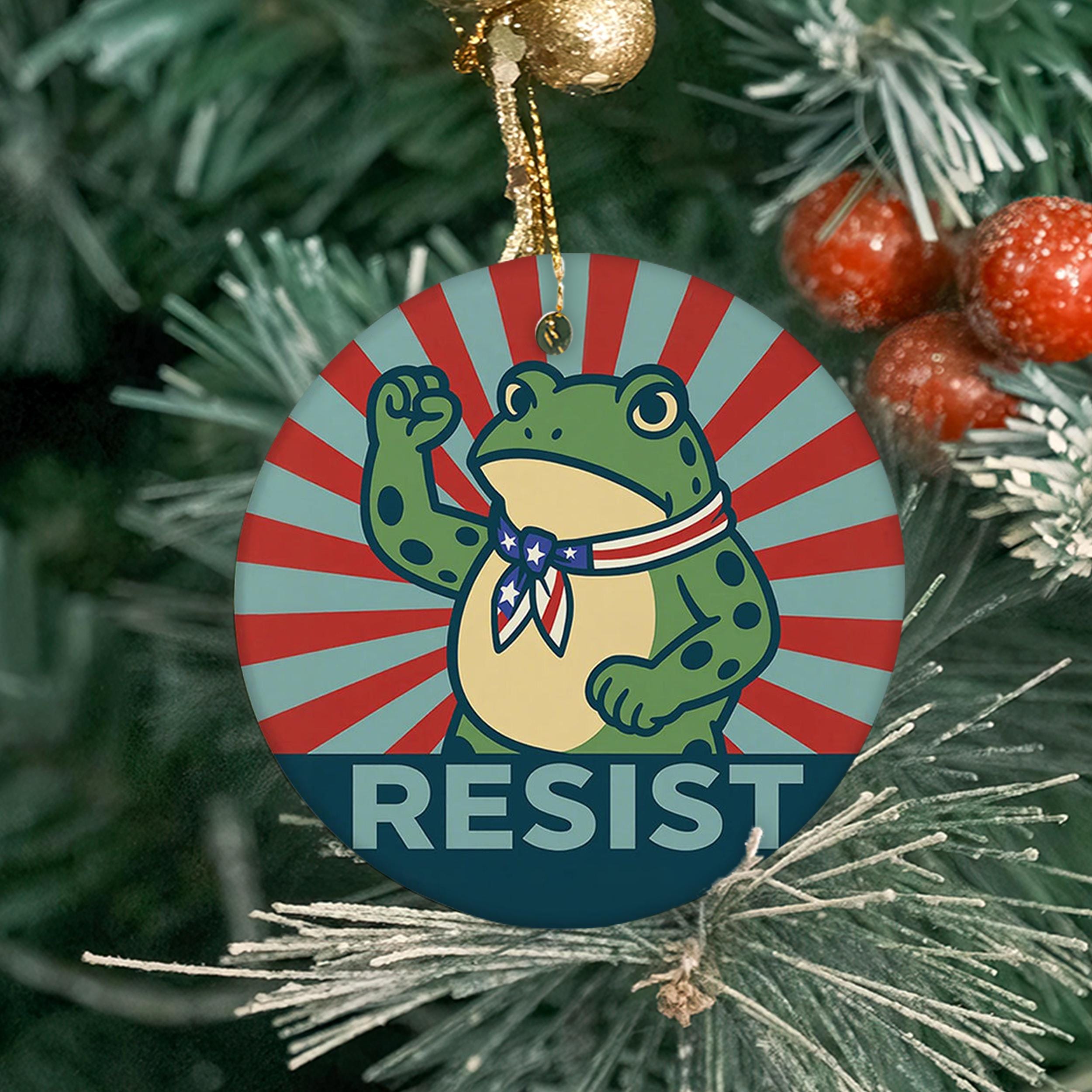Resist Frog Ceramic Ornament 2025 - 1