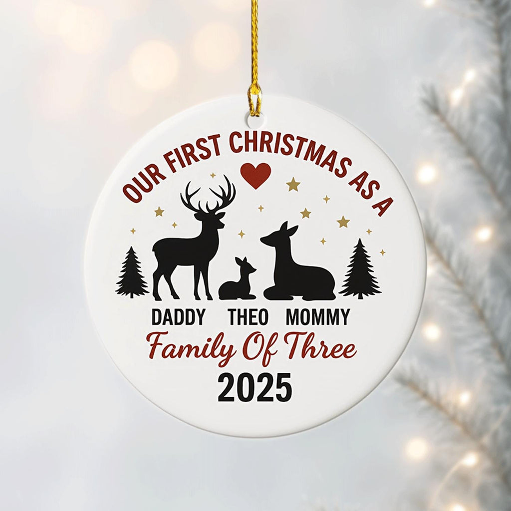 Family of Three First Christmas Ornament 2025 - 1