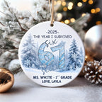 I Survived 1st Grade Ornament 2025 – Personalized - 1