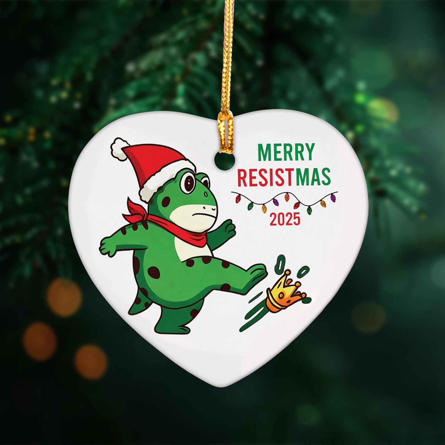 2025 Resistsmas Frog Heart Ornament - 1